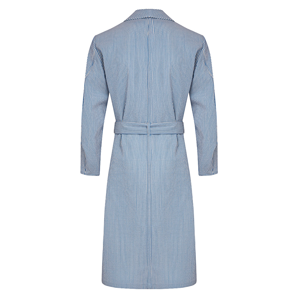 Santorini Stripe Wool Seersucker Resort Gown